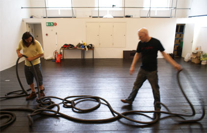 Myself and David Crawforth with suction hose